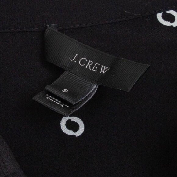 J. Crew Womens Silk Geometric Drop Waist Shirt Dress Size S Black Pleated Artsy - Picture 5 of 9